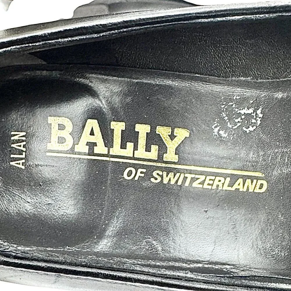Bally Of Switzerland Men's Black Leather Shoes Size 9 D Used Made In Switzerland